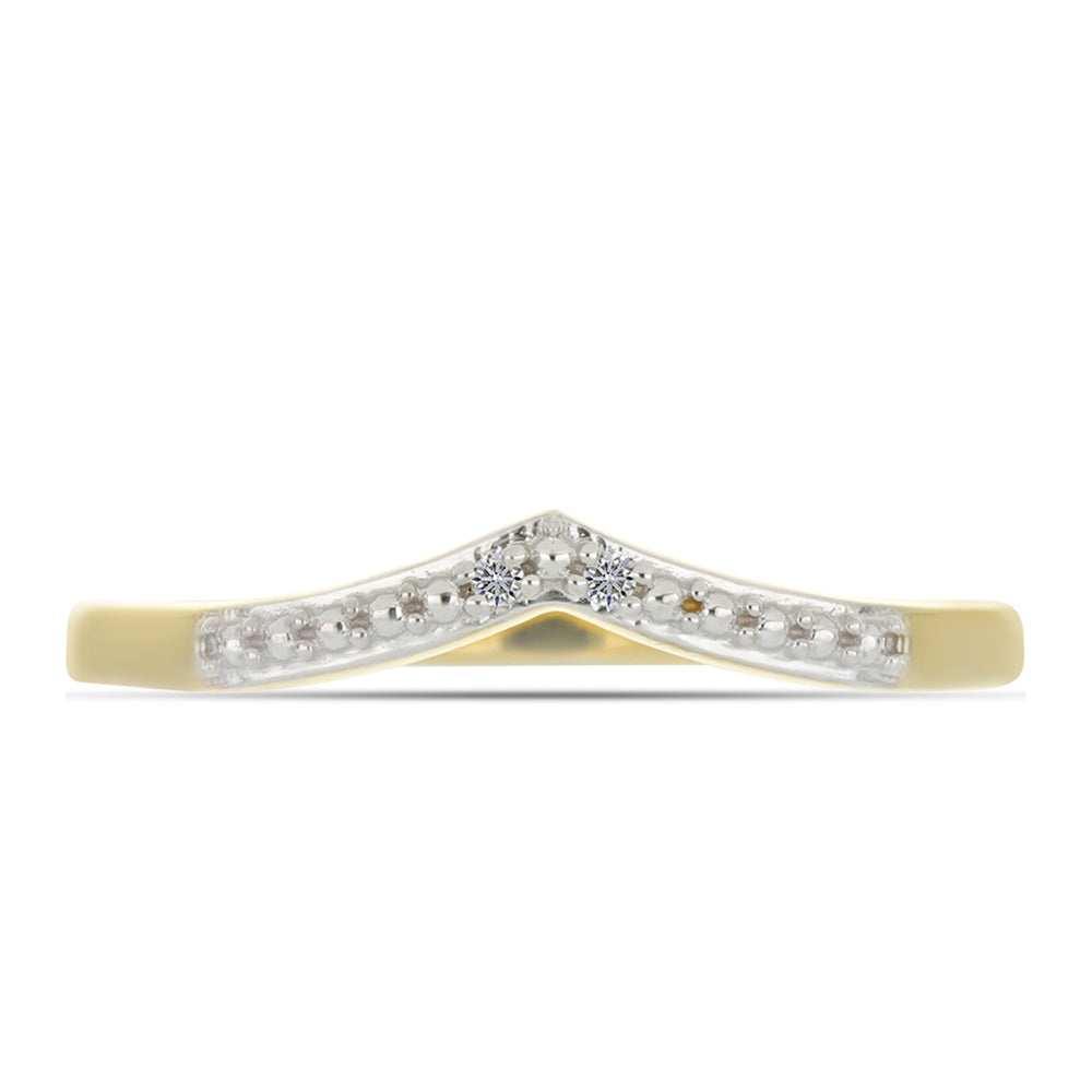 Arannyal Bevont Ezüst Gyűrű Fehér Gyémánttal