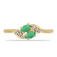 Arannyal Bevont Ezüst Gyűrű Brazil Smaragddal és Fehér Cirkónnal