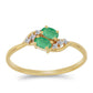 Arannyal Bevont Ezüst Gyűrű Brazil Smaragddal és Fehér Cirkónnal