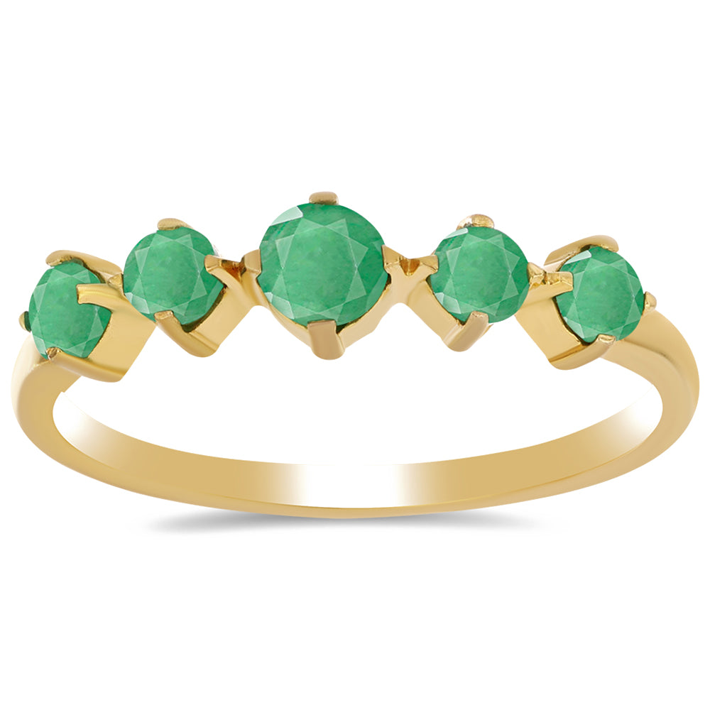 Arannyal Bevont Ezüst Gyűrű Brazil Smaragddal