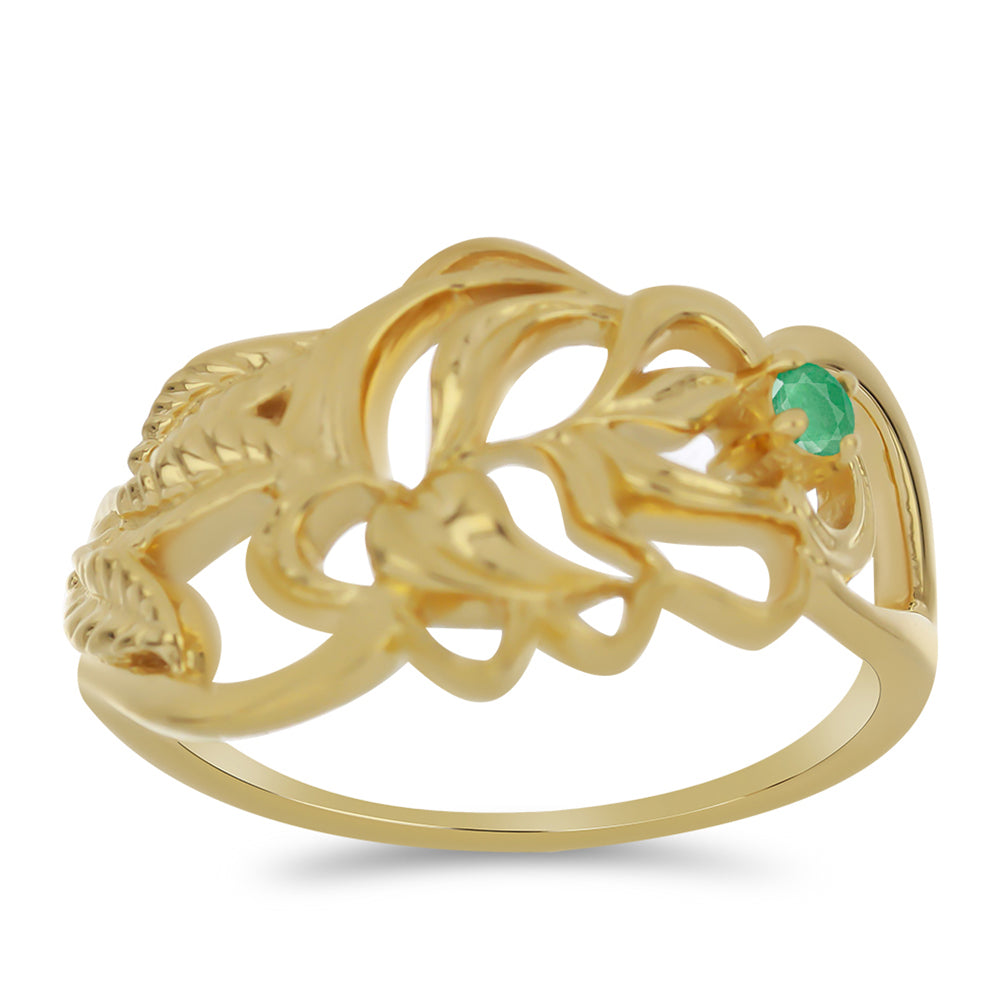 Arannyal Bevont Ezüst Gyűrű Brazil Smaragddal 3 