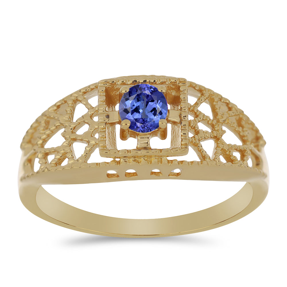 Arannyal Bevont Ezüst Gyűrű Tanzanittal