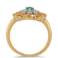 Arannyal Bevont Ezüst Gyűrű Brazil Smaragddal és Fehér Cirkónnal