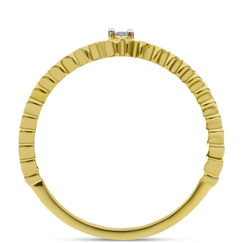 Arannyal Bevont Ezüst Gyűrű Fehér Gyémánttal 2 