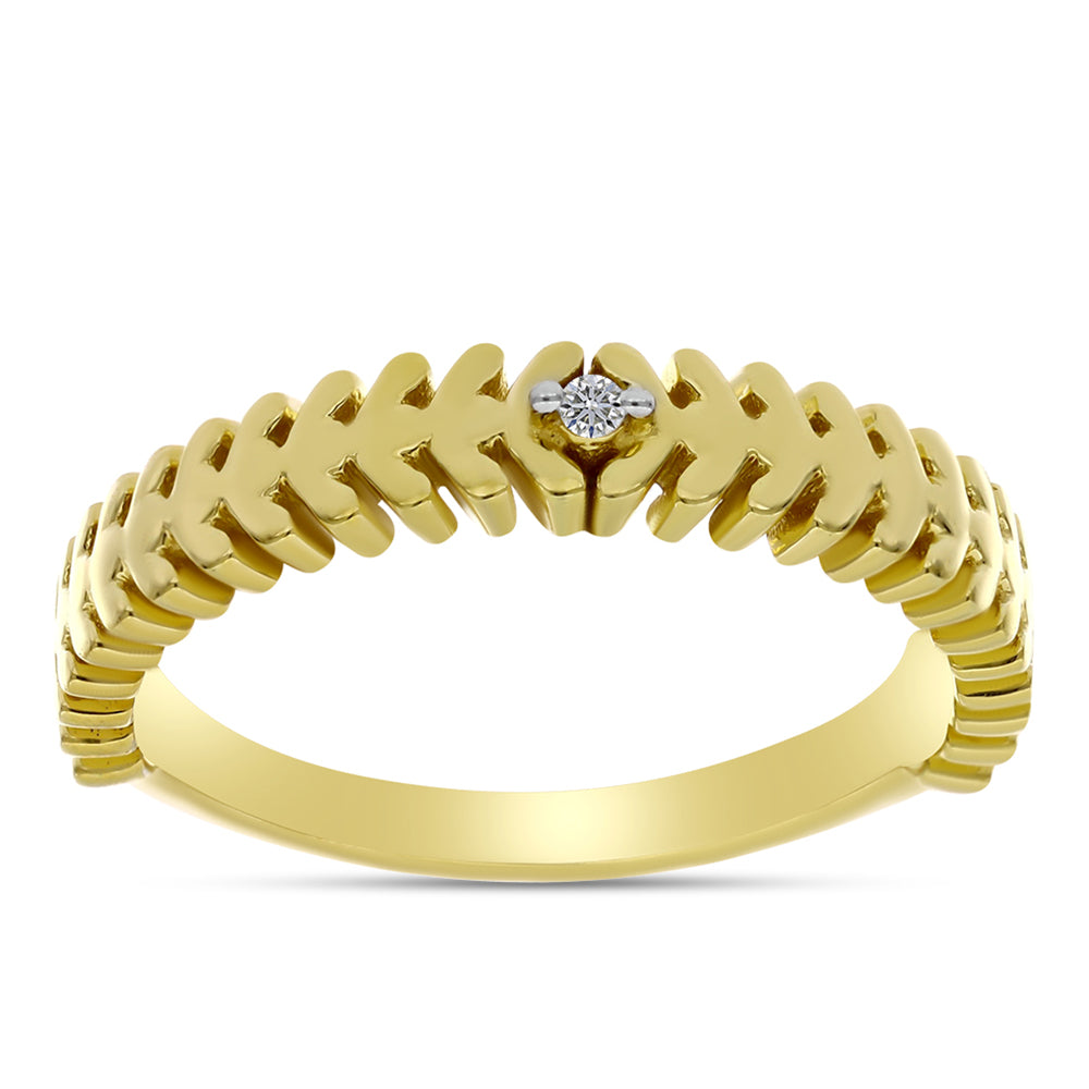 Arannyal Bevont Ezüst Gyűrű Fehér Gyémánttal 3 