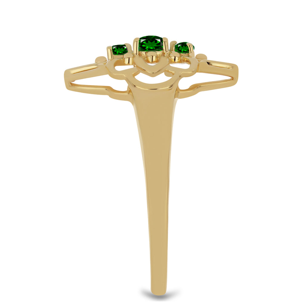 Arannyal Bevont Ezüst Gyűrű Króm Diopsziddal 4 