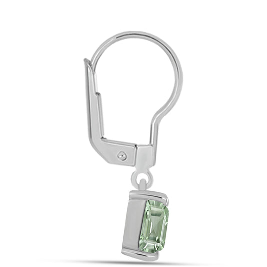 Ezüst Fülbevaló Zöld Ametiszttel