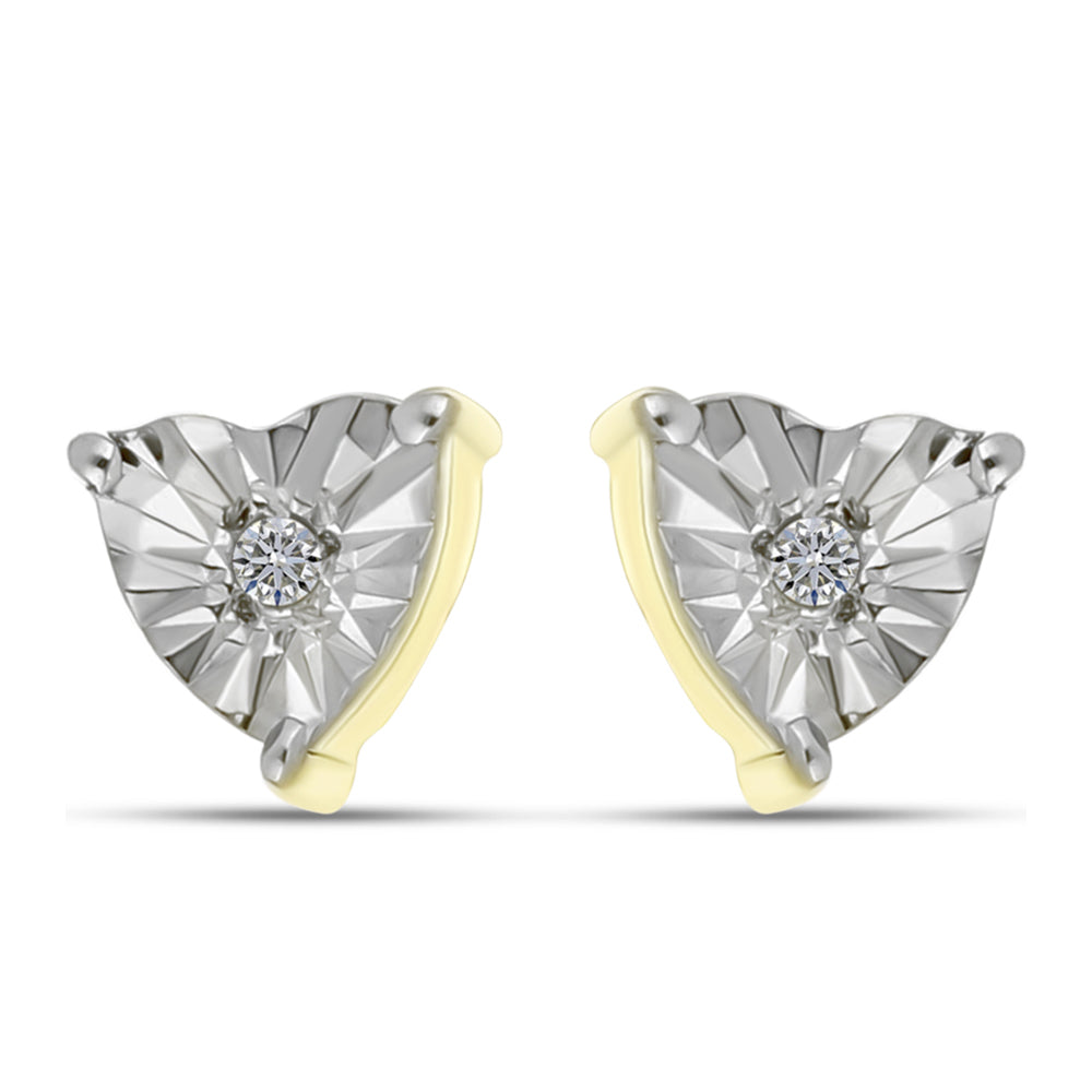 Arannyal Bevont Ezüst Fülbevaló Fehér Gyémánttal 1 