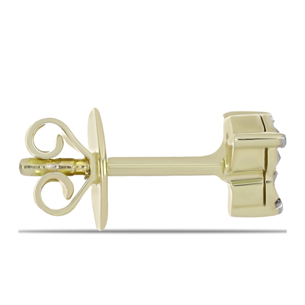 Arannyal Bevont Ezüst Fülbevaló Fehér Gyémánttal 2 