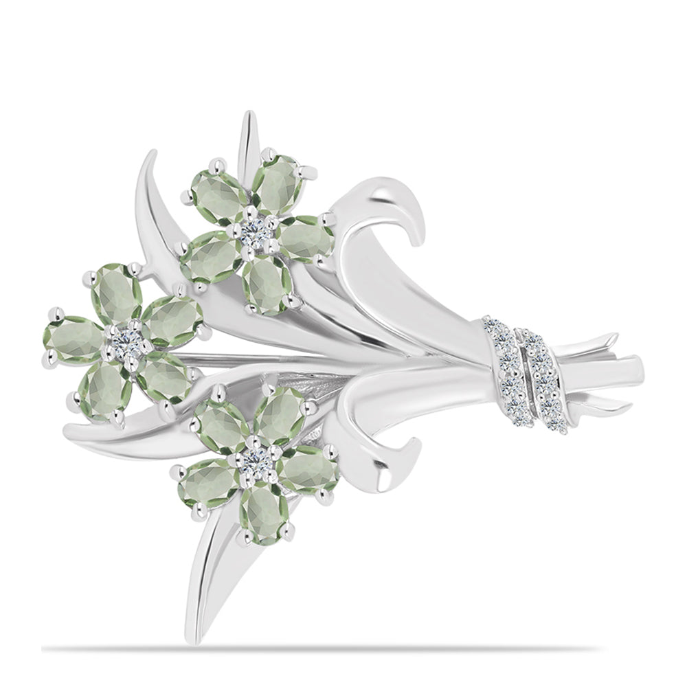 Ezüst Zöld Ametiszttel és Fehér Topázzal 1 