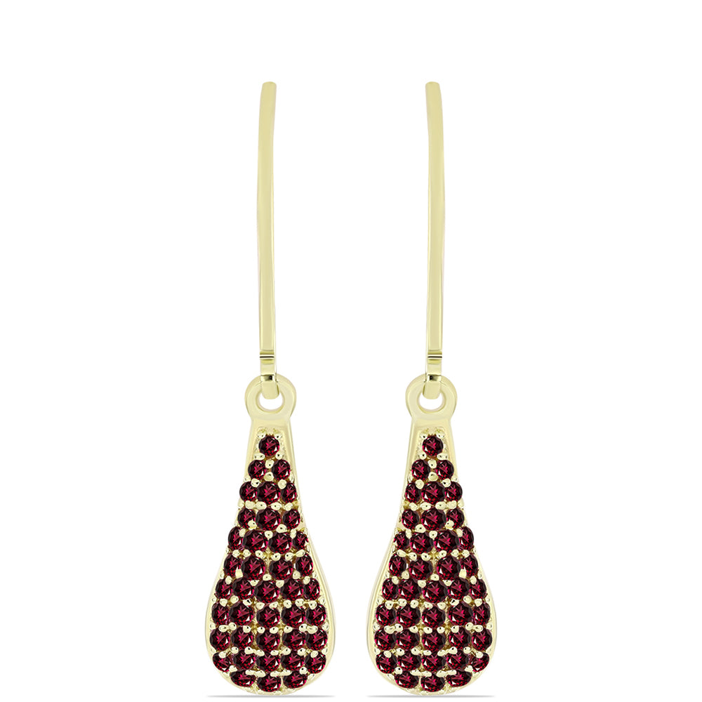 Arannyal Bevont Ezüst Fülbevaló Rhodolit Gránáttal