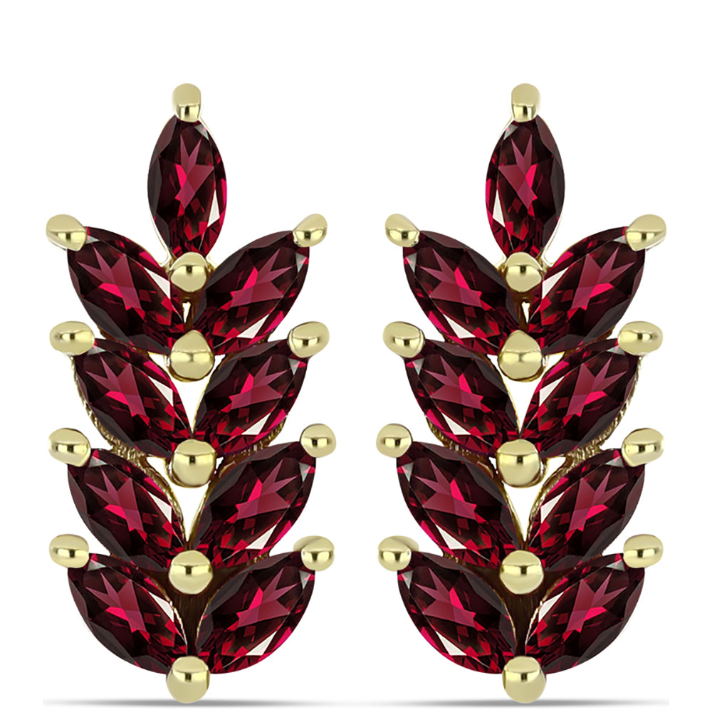 Arannyal Bevont Ezüst Fülbevaló Rhodolit Gránáttal 1 