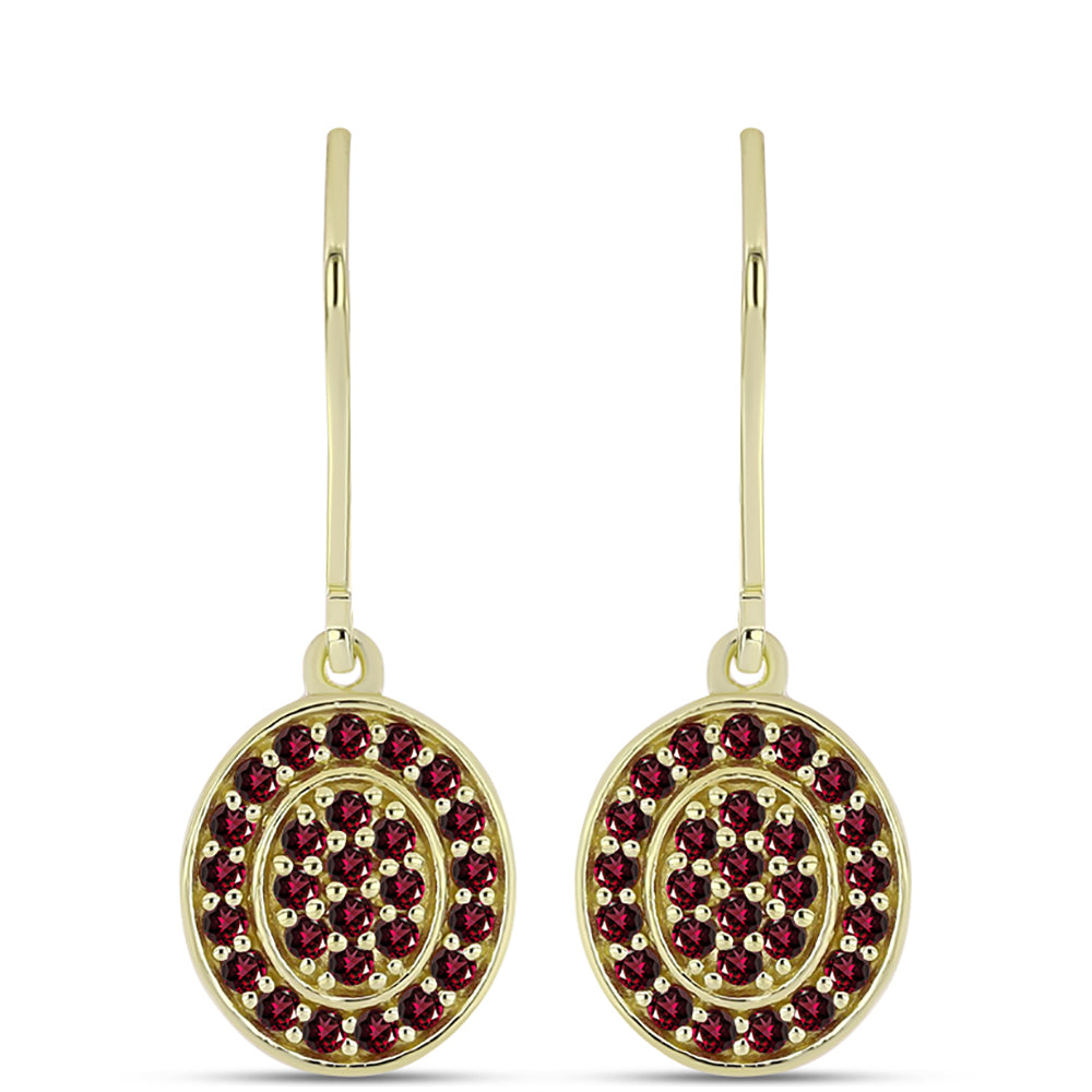 Arannyal Bevont Ezüst Fülbevaló Rhodolit Gránáttal 1 