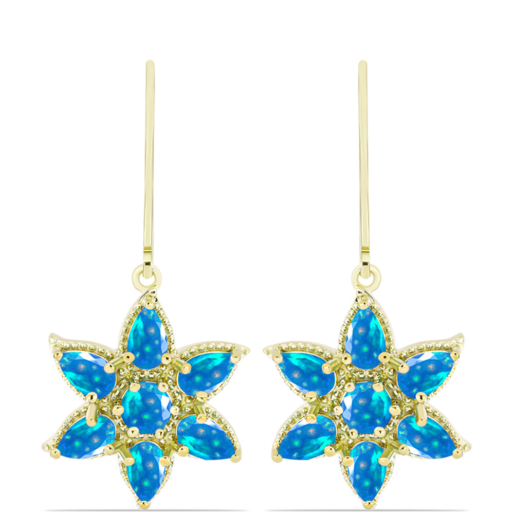 Arannyal Bevont Ezüst Fülbevaló Etiópiai Paradicsomi Opállal 1 