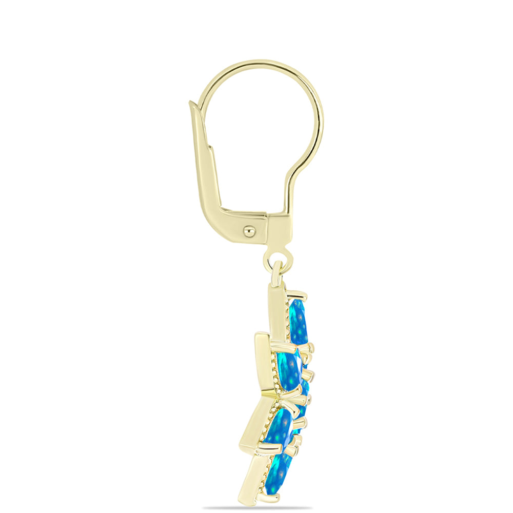 Arannyal Bevont Ezüst Fülbevaló Etiópiai Paradicsomi Opállal 2 