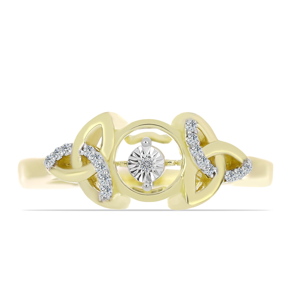 Arannyal Bevont Ezüst Gyűrű Fehér Gyémánttal és Fehér Topázzal 1 