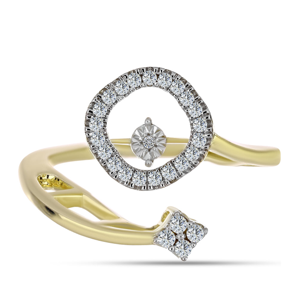 Arannyal Bevont Ezüst Gyűrű Fehér Gyémánttal és Fehér Topázzal 1 