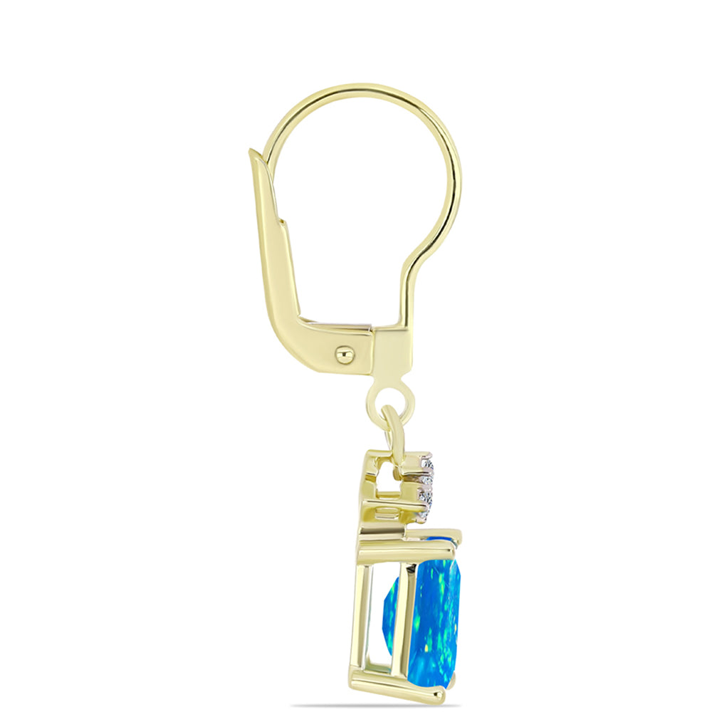 Arannyal Bevont Ezüst Fülbevaló Etiópiai Paradicsomi Opállal és Fehér Topázzal 2 