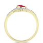 Arannyal Bevont Ezüst Gyűrű Madagaszkári Rubinnal és Fehér Topázzal