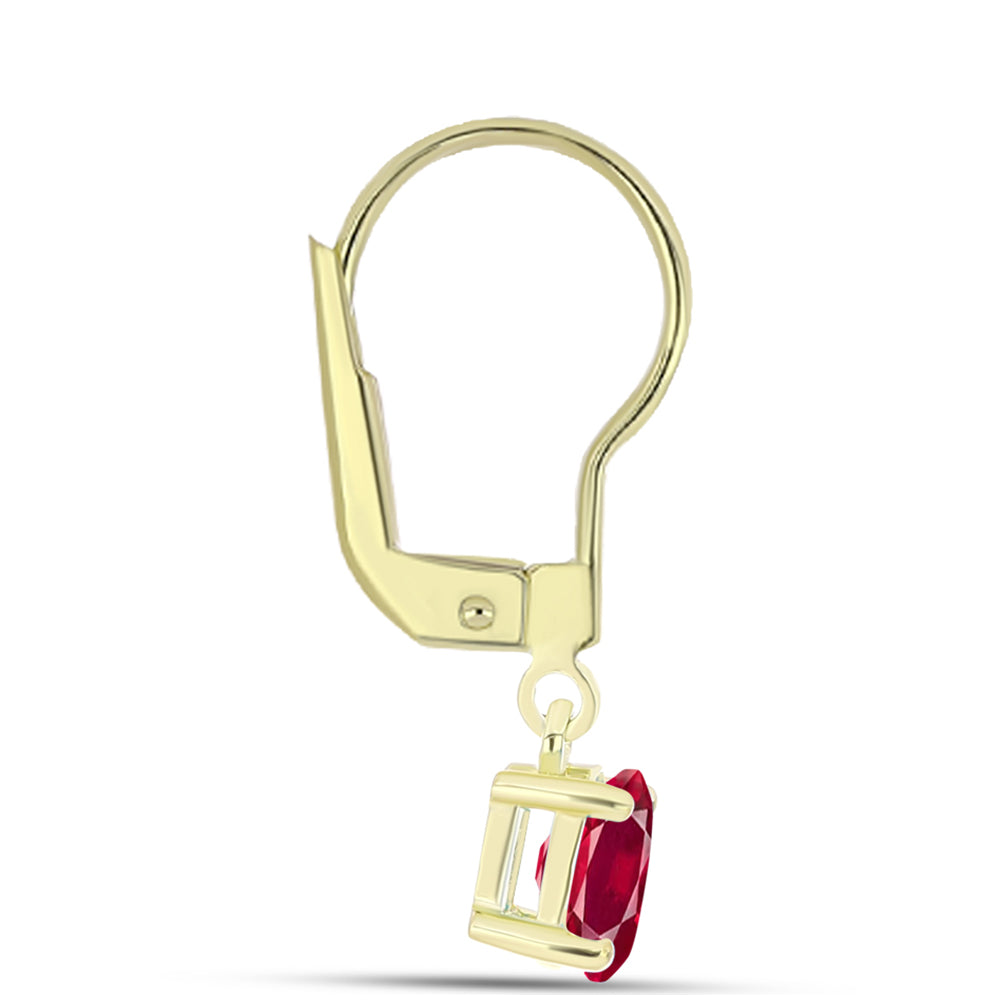 Arannyal Bevont Ezüst Fülbevaló Madagaszkári Rubinnal 2 