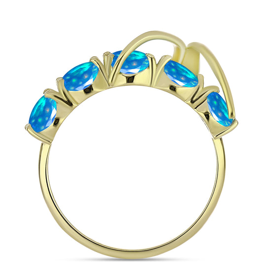 Arannyal Bevont Ezüst Gyűrű Etiópiai Paradicsomi Opállal