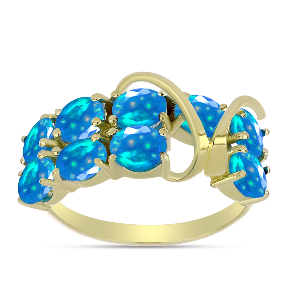 Arannyal Bevont Ezüst Gyűrű Etiópiai Paradicsomi Opállal