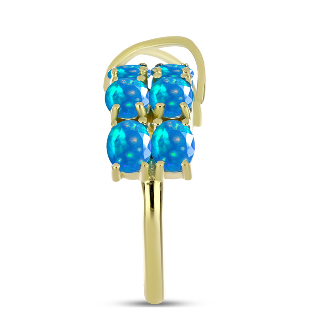 Arannyal Bevont Ezüst Gyűrű Etiópiai Paradicsomi Opállal 4 