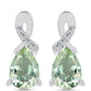 Ezüst Fülbevaló Zöld Ametiszttel és Fehér Topázzal
