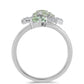 Ezüst Gyűrű Zöld Ametiszttel és Fehér Topázzal
