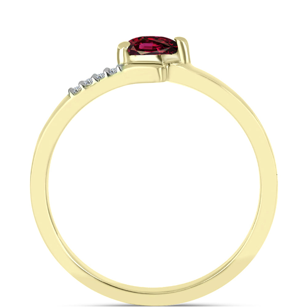 Arannyal Bevont Ezüst Gyűrű Rhodolit Gránáttal és Fehér Topázzal