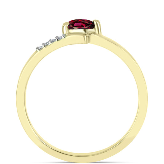 Arannyal Bevont Ezüst Gyűrű Rhodolit Gránáttal és Fehér Topázzal