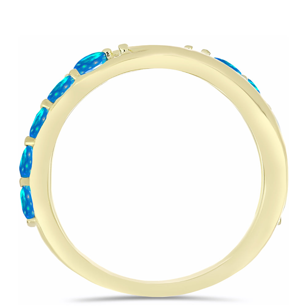 Arannyal Bevont Ezüst Gyűrű Etiópiai Paradicsomi Opállal 2 