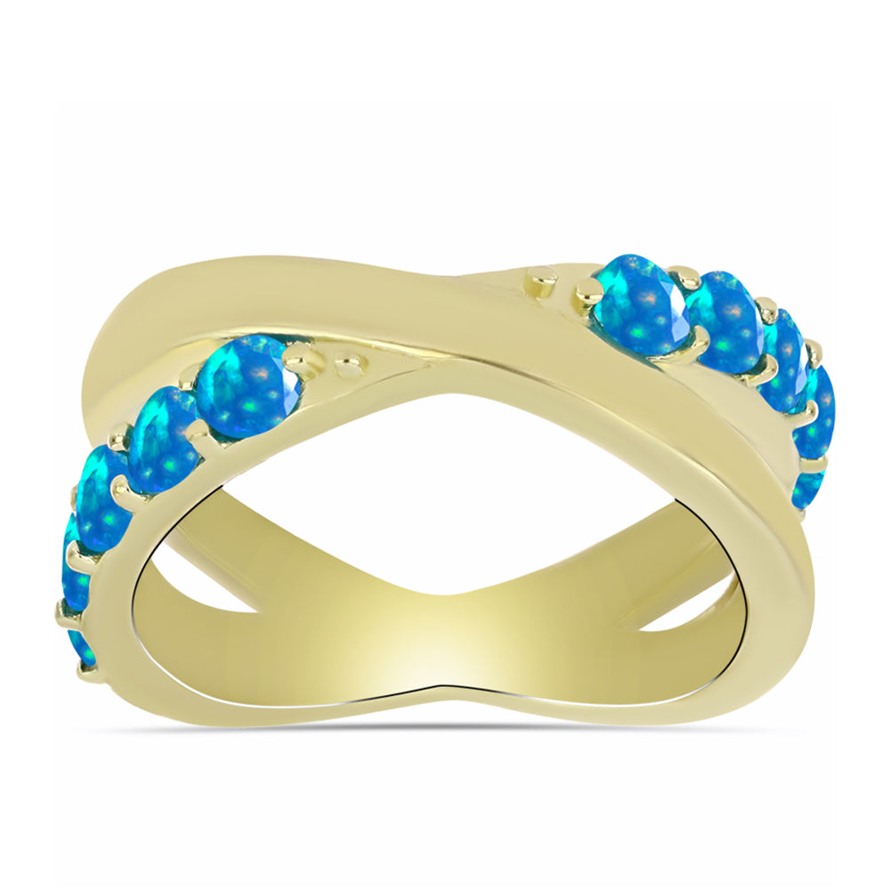 Arannyal Bevont Ezüst Gyűrű Etiópiai Paradicsomi Opállal