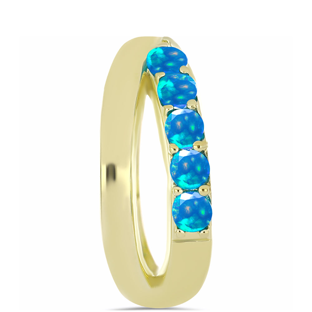 Arannyal Bevont Ezüst Gyűrű Etiópiai Paradicsomi Opállal 4 