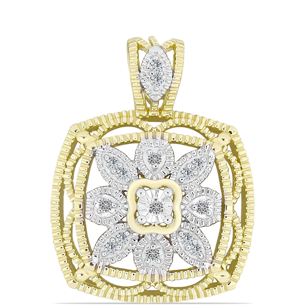 Arannyal Bevont Ezüst Medál Fehér Gyémánttal és Fehér Topázzal 1 