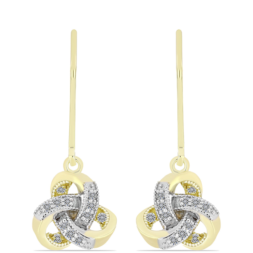 Arannyal Bevont Ezüst Fülbevaló Fehér Gyémánttal 1 