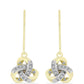 Arannyal Bevont Ezüst Fülbevaló Fehér Gyémánttal