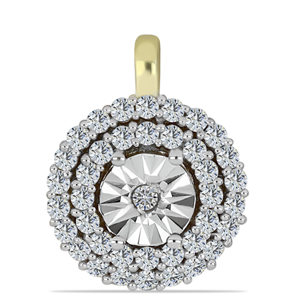 Arannyal Bevont Ezüst Medál Fehér Gyémánttal és Fehér Topázzal 1 