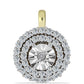 Arannyal Bevont Ezüst Medál Fehér Gyémánttal és Fehér Topázzal