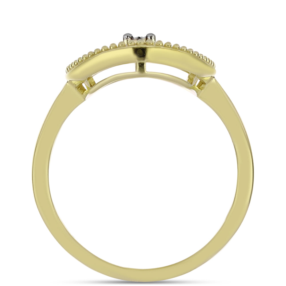 Arannyal Bevont Ezüst Gyűrű Fehér Gyémánttal és Fehér Topázzal 2 