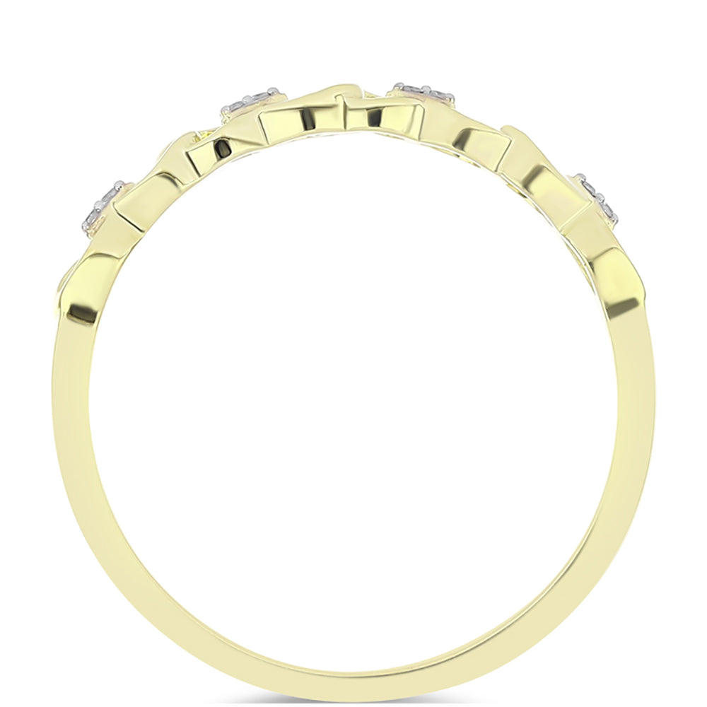 Arannyal Bevont Ezüst Gyűrű Fehér Gyémánttal 3 