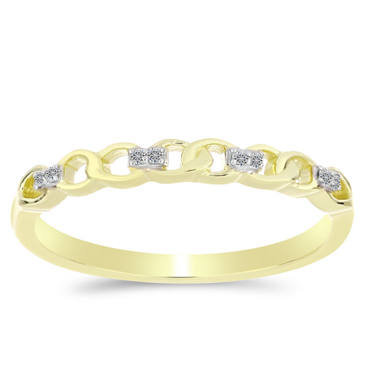 Arannyal Bevont Ezüst Gyűrű Fehér Gyémánttal