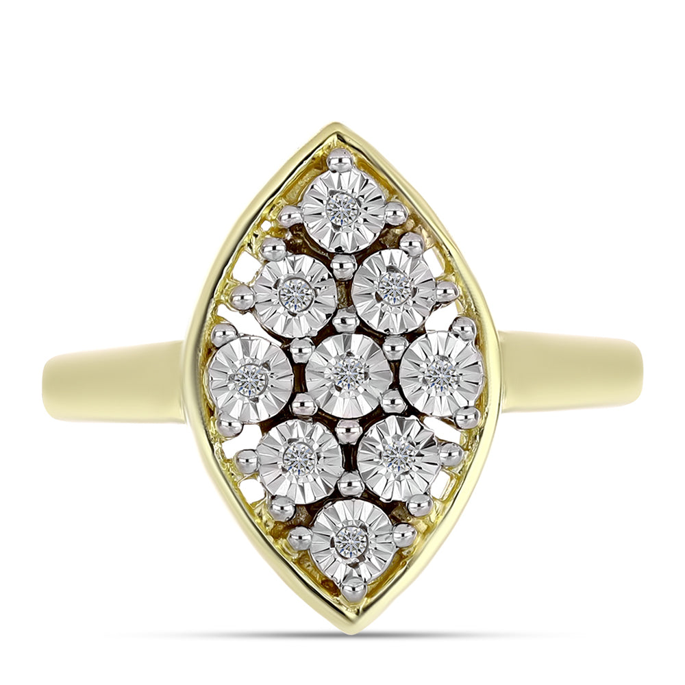 Arannyal Bevont Ezüst Gyűrű Fehér Gyémánttal 1 