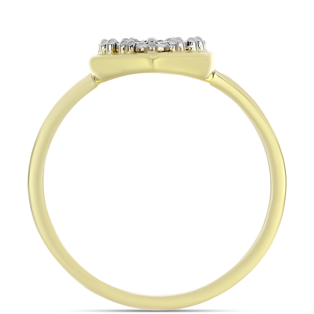 Arannyal Bevont Ezüst Gyűrű Fehér Gyémánttal 2 