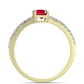 Arannyal Bevont Ezüst Gyűrű Madagaszkári Rubinnal és Fehér Topázzal