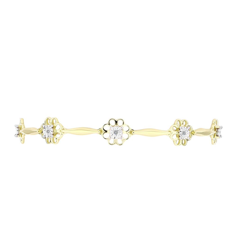 Arannyal Bevont Ezüst Karkötő Fehér Gyémánttal