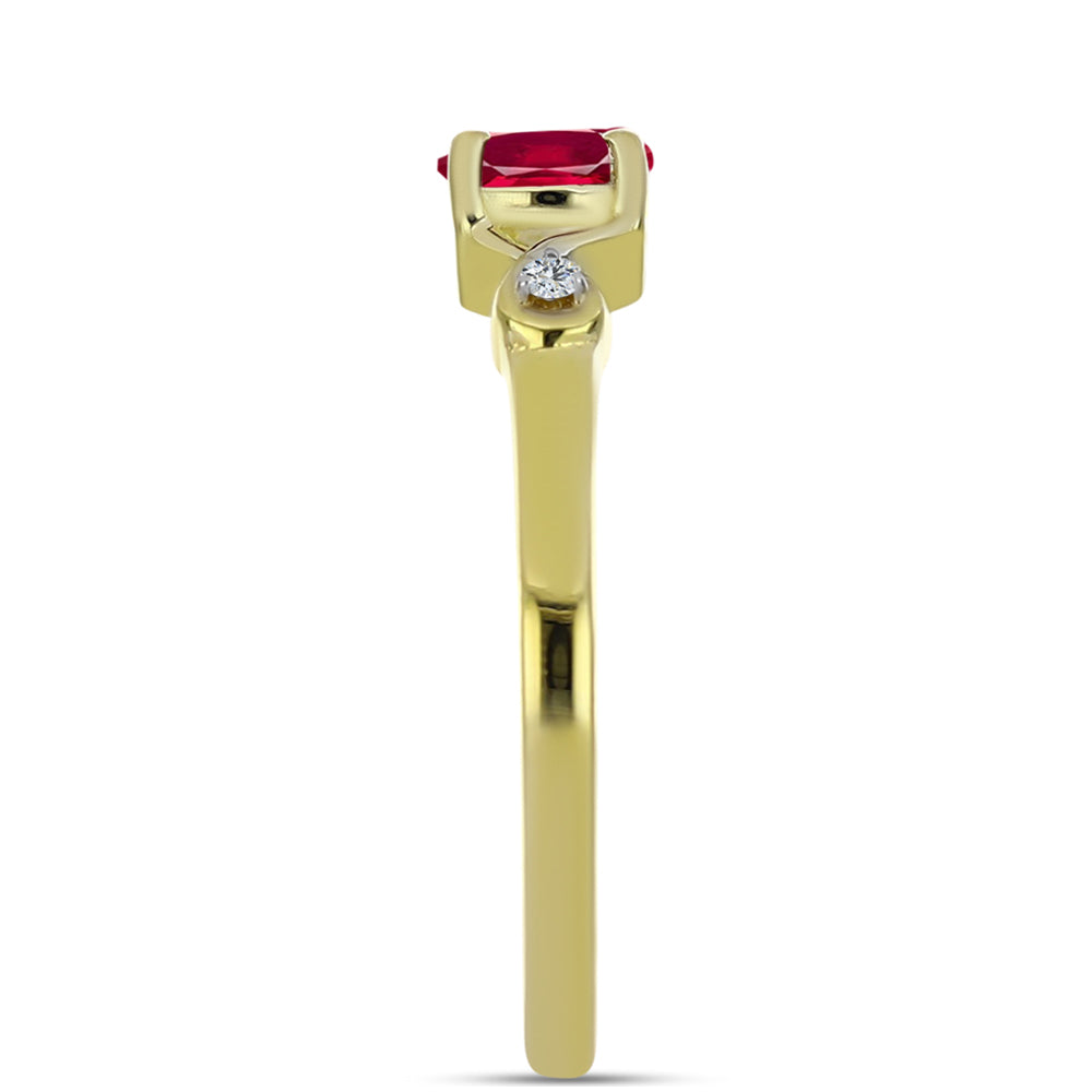 Arannyal Bevont Ezüst Gyűrű Madagaszkári Rubinnal és Fehér Topázzal 4 