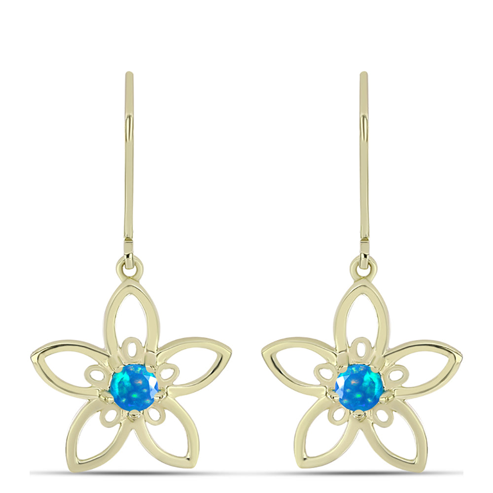 Arannyal Bevont Ezüst Fülbevaló Etiópiai Paradicsomi Opállal