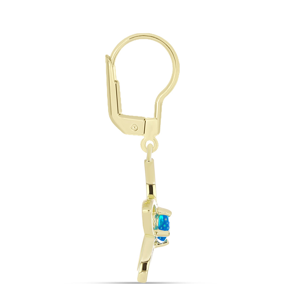 Arannyal Bevont Ezüst Fülbevaló Etiópiai Paradicsomi Opállal 2 