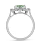 Ezüst Gyűrű Zöld Ametiszttel és Fehér Topázzal